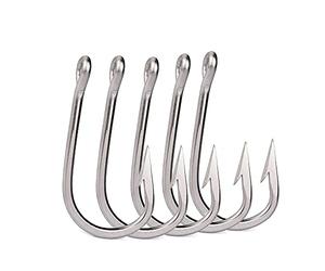 ANNIBBY Hameçons géants en acier inoxydable pour poissons de thon, thon et alligator - Taille 6/0-12/0