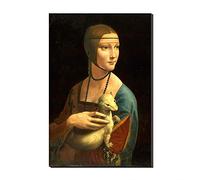 Annick Goutal Dame à L'hermine De Léonard De Vinci Reproduction sur Toile De Tableaux Célèbres Peintures Reproduites sur du Mur De Toile Oeuvre d'art pour Les Décorations pour La Maison (50_x_70_cm)