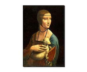 Annick Goutal Dame à L'hermine De Léonard De Vinci Reproduction sur Toile De Tableaux Célèbres Peintures Reproduites sur du Mur De Toile Oeuvre d'art pour Les Décorations pour La Maison (50_x_70_cm)