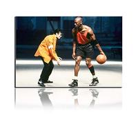 Annick Goutal Michael Jordan Et Michael Jackson, Art, Impression sur Toile, Peinture sur Fond Noir, on Encadrée (40_x_60_cm)