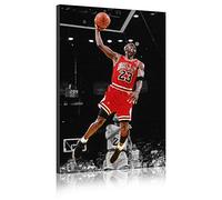 Annick Goutal Michael Jordan Saut sur Le Tableau De Basket-Ball étoile Impression De Peinture sur Toile Art Mural, on Encadré (60_x_90_cm)