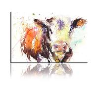 Annick Goutal Mur Art Toile Coloré Vache Prints Peinture À l'huile Photo sur Toile Moderne Graffiti Illustration pour La Décoration Intérieure (60_x_90_cm)