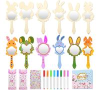 Annickee 12 Le Lapin Kits Bricolage Miroir Kits, Miroir Enfant en Bois, Le Lapin Miroir en Bois à Peindre, Anniversaire Enfant, Princesse Miroir en Bois, Miroir Bricolage, Activité Manuelle Enfant