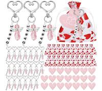 Annickee 20 Ange Gardien Merci Cadeau Porte Clé, Pendentif Ange Gardien avec Sac en Organza et Pendentifs en Papier Coeur, pour Cadeau Invites Mariage, communion, Fête Prénatale, Noël, Anniversaire