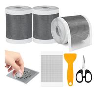 Annickee 3 Pièces Attrape Cheveux Douche Autocollant en Maille Set, 10cm x 4m Filtre Cheveux Douche, Drain Sticker avec Une Spatule et de Petits Ciseaux, pour Salle de Bains Baignoire Cuisine
