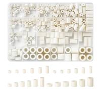 Annickee 320 Pièces Entretoise Plastique Réutilisable, M3 M4 M6 M8, Nylon Rondelles d'Espacement Rondes Blanc Sans Filetage, Isolation Entretoise pour Interrupteurs, Prises, Mécanique Électrique