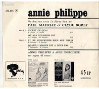 Annie PHILIPPE - Ticket De Quai EP REPLICA 4-track CARD SLEEVE + 1) Ticket de quai 2) On m'a toujours dit 3) Tu ne comprends rien aux filles 4) Quand l'amour est à deux pas INGLE
