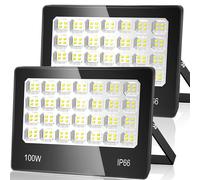 ANNIFUNLY Projecteur LED Extérieur, 2 Pièces 100W 10000LM Super Lumineux 6500K IP66 éTanche Éclairage de sécurité d'extérieur, Projecteur Spot Led D'extérieur pour Jardin, Patio, Garage, Entrée