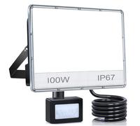 ANNIFUNLY Projecteur LED Extérieur avec Détecteur, 100W 10000LM Spot LED Extérieur Avec Detecteur IP67 Etanche Projecteur Exterieur LED 6500K, Lampe de Sécurité pour Jardin Garage Patio Terrasse