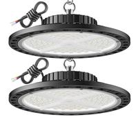 ANNIFUNLY UFO Projecteur LED Industriel 100W 15000LM, 2 Pièces Lampe Atelier High Bay Lampe 6500K Blanc Froid, IP65 Étanche Projecteur LED Plafonniers pour Établi Parking Cave Terrasse Gymnase