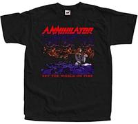 Annihilator Set The World on Fire T-Shirt Men's Black Tee Manches Courtes(3X-Large)