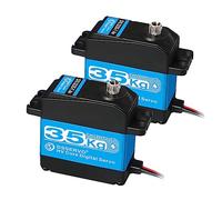 ANNIMOS 2Pack RC 35KG Servo de Direction Moteur numérique 7.4V Engrenage en Acier Inoxydable Couple élevé Etanche à l'eau pour Bricolage robotique RC Cars 270°