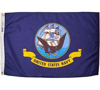 Annin Flagmakers Drapeau militaire US Navy Nylon SolarGuard NYL-Glo, 0,6 x 0,9 m, 100% fabriqué aux États-Unis selon les spécifications officielles.