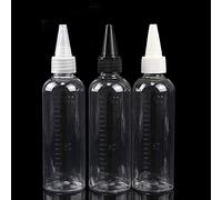 ANNIUP Lot de 10 flacons vides en plastique transparent de 100 ml avec mesures et bouchon à visser pour impression pigmentée