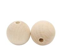 ANNIUP Lot de 25 perles en bois non finies de 30 mm - Perles en bois non peintes à la main pour la décoration, les loisirs créatifs, la fabrication de bijoux, les bracelets, les accessoires
