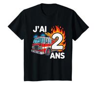 Anniversaire 2 Ans Pompier Brigade Sapeurs Cadeau Enfant 2 T-Shirt