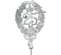 Anniversaire 25 argent 8cm, décoration de noces d'argent, guirlande de mariage, 10 pièces