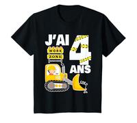 Anniversaire 4 Ans Pelleteuse Excavateur Cadeau Petit Enfant T-Shirt
