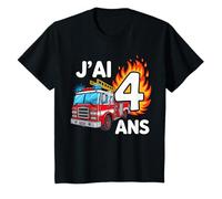 Anniversaire 4 Ans Pompier Brigade Sapeurs Cadeau Enfant 4 T-Shirt