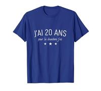 Anniversaire 40 Ans - Humour Deux Fois 20 Ans T-Shirt, Homme, Bleu Royal, 3XL