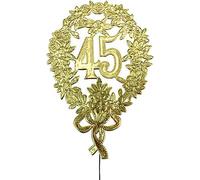 Anniversaire 45 Deko or Ø8cm avec fil, 10 pièces, décoration de fête