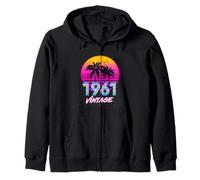 Anniversaire 65 Ans pour Hommes Femmes né 1961 rétro années 80s Palm Sweat à Capuche