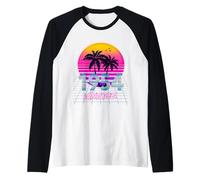 Anniversaire 72 Ans pour Hommes Femmes nés années 1954 rétro années 80 Palmier Manche Raglan