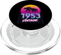 Anniversaire 73 Ans pour Hommes Femmes nés années 1953 rétro années 80 Palmier PopSockets PopGrip pour MagSafe