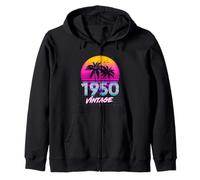Anniversaire 76 Ans pour Hommes Femmes nés années 1950 rétro années 80 Palmier Sweat à Capuche