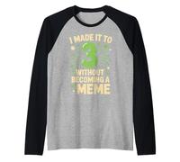 Anniversaire amusant de 3 ans pour garçons et filles Manche Raglan