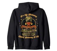 Anniversaire Aquarius Queen Camo Black Woman African Zodiac Sweat à Capuche