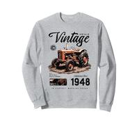 Anniversaire d'agriculteur de tracteur vintage né en 1948 Sweatshirt