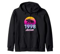 Anniversaire de 28 Ans pour Hommes Femmes nés 1998 rétro années 80 Palm Sweat à Capuche