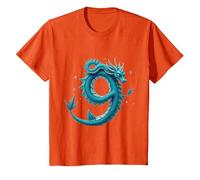 Anniversaire de 9 Ans, garçon Dragon 9ème Anniversaire Fille T-Shirt, Enfant, Orange, 12 Ans