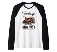 Anniversaire de l'agriculteur de tracteur vintage né en 1953 Manche Raglan