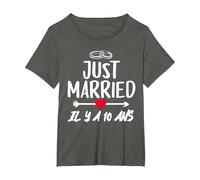 Anniversaire De Mariage 10 Ans - Noces d’étain T-Shirt, Femme Grandes Tailles, Asphalte, 2X