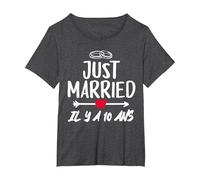 Anniversaire De Mariage 10 Ans - Noces d’étain T-Shirt, Femme Grandes Tailles, Chiné Foncé, 2X