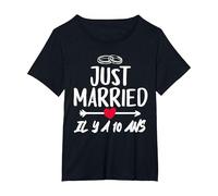 Anniversaire De Mariage 10 Ans - Noces d’étain T-Shirt, Femme Grandes Tailles, Noir, 3X