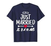 Anniversaire De Mariage 10 Ans - Noces d’étain T-Shirt, Homme, Bleu Marine, 3XL