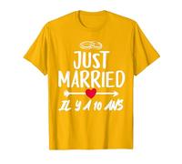 Anniversaire De Mariage 10 Ans - Noces d’étain T-Shirt, Homme, Doré Vif, S