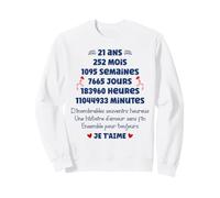 Anniversaire de Mariage 21 Ans Amour Rencontre Couple 21 Ans Sweatshirt