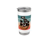 Anniversaire de pirate 2e anniversaire Bateau pirate Gobelet isotherme en acier inoxydable double paroi