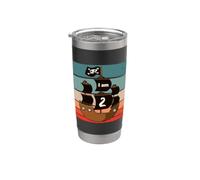 Anniversaire de pirate 2e anniversaire Bateau pirate Gobelet isotherme en acier inoxydable double paroi