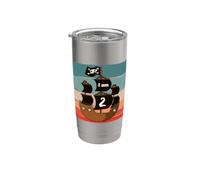 Anniversaire de pirate 2e anniversaire Bateau pirate Gobelet isotherme en acier inoxydable double paroi