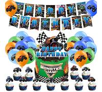 Anniversaire Décoration Camion Déco Anniversaire Camion Monstre Fête d'Anniversaire Monster Truck Ballon d'Anniversaire Truck Ballons De Fête Truck Decoration Gateau Camion Bannière Anniversaire