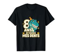 Anniversaire Dinosaure 8 Ans Et Toutes Mes Dents T-Rex T-Shirt