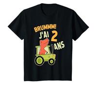 Anniversaire Dinosaure Dino Tracteur J'ai 2 Ans T-Shirt