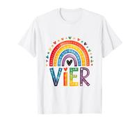 anniversaire enfant 4 filles arc-en-ciel fée quatrième 4 ans T-Shirt