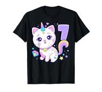 Anniversaire fille 7 ans, chat, licorne, 7ème anniversaire T-Shirt