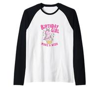 Anniversaire Fille Licorne Cupcake Design Make a Wish Manche Raglan